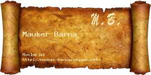 Mauker Barna névjegykártya